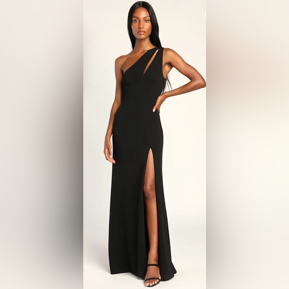 Lulu's Black One-Shoulder Backless Dress Size XS